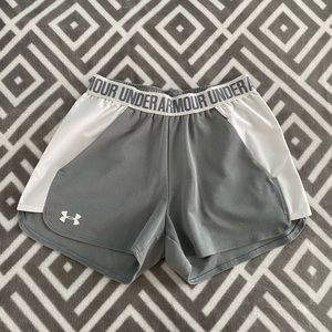 Under Armour Gray & White Athletic Shorts XS